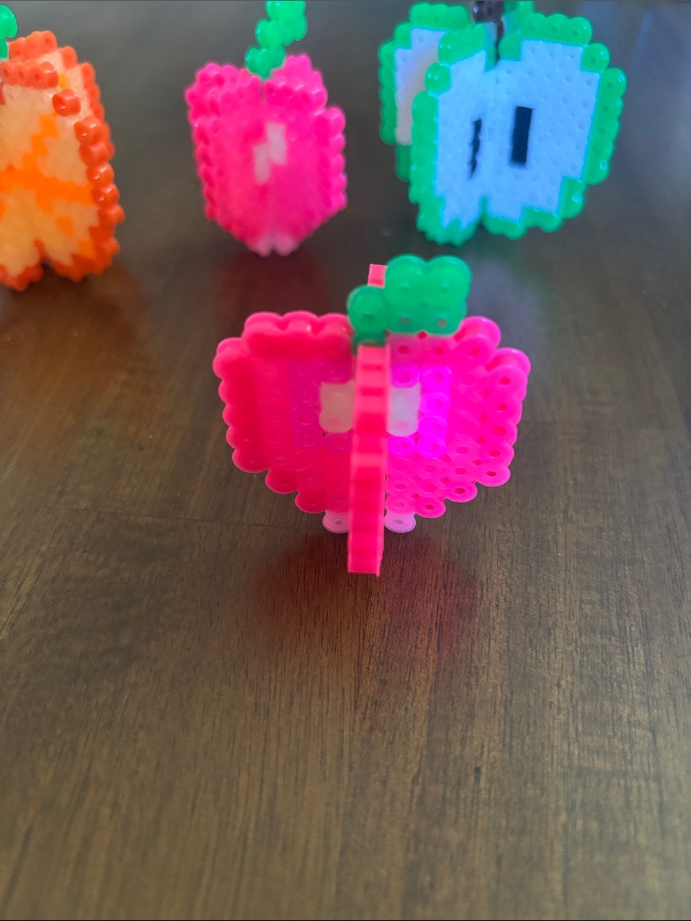 Bright Neon Pink Beaded Strawberry